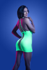 Synthesize Seamless Keyhole Dress - One Size - Neon Green - Image 2