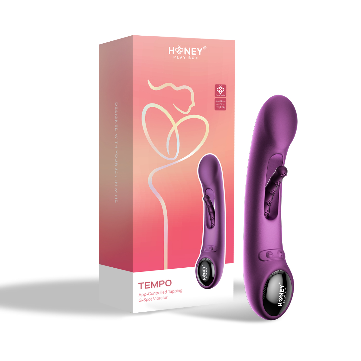 je4PiBvu Tempo App-Controlled Tapping G-Spot Vibrator - Purple - Image 1