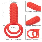 Silicone Rechargeable Vertical Dual Enhancer - Red - Image 9