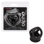 Alpha Liquid Silicone Dual Cage and Ring - Black Ring - Black - Image 12