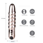Lola 10 Function Vibrating Twisty Bullet - Rose Gold - Image 4