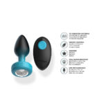 Eluxe Vibrating Clr Gem Bluombre Plug Sm With Remote - Image 7