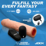 Jock Vibrating Penis Extension with Remote - Light - Image 4