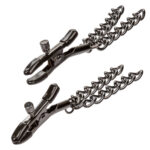 Euphoria Collection Chain Nipple Clamps - Black - Image 3