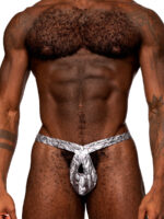 S’naked - Criss Cross Thong - Large/x-Large - Silver/black - Image 2