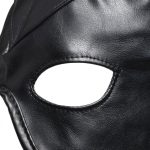 Dungeon Demon Bondage Hood With Horns - Black - Image 3