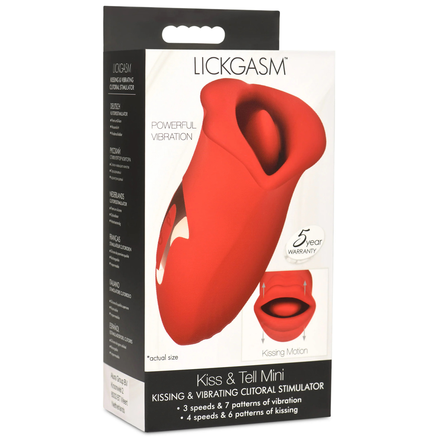 l9YpsZ0Ou78DNqKyBMYIJa32oqoRjME4 Lickgasm Kiss and Tell Mini Kissing and Vibrating Clitoral Stimulator - Red - Image 1