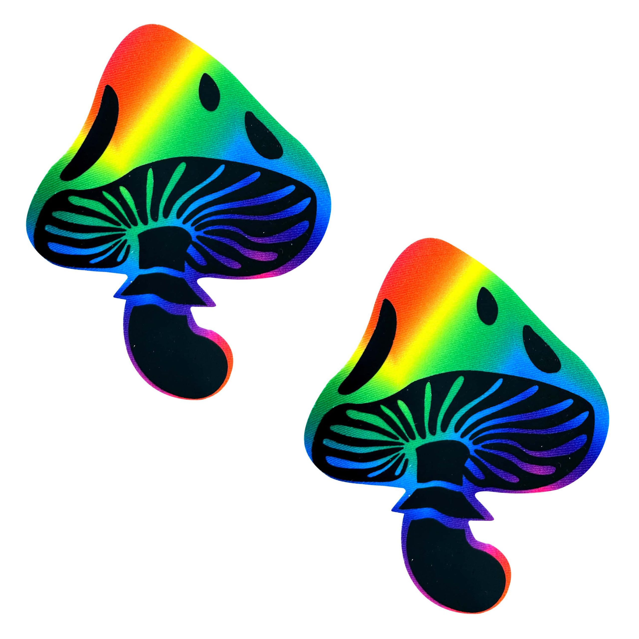 lAk3Md1kB9PevdEXhBBi0LCj3MSMZ9IG Rainbow Trippin' Psychedelic Toadstool Nipple Cover Pasties - Image 1