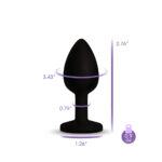 Gemma Pink Gem Black Silicone Plug - Small - Image 6