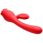 Blooming Bunny Sucking and Thrusting Silicone Rabbit Vibrator - Red - Image 2