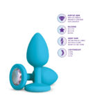 Gemma Clear Iridescent Gem Teal Silicone Plug - S - Image 7