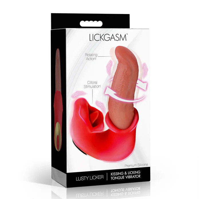 mUmVGUKx Lusty Licker Kissing and Licking Tongue Vibrator - Red - Image 1