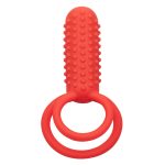 Silicone Rechargeable Vertical Dual Enhancer - Red - Image 4