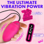 Vibrating Silicone Egg With Digital Remote - Pink - Image 4