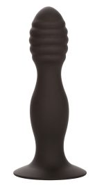 Silicone Ribbed Anal Stud - Black - Image 3