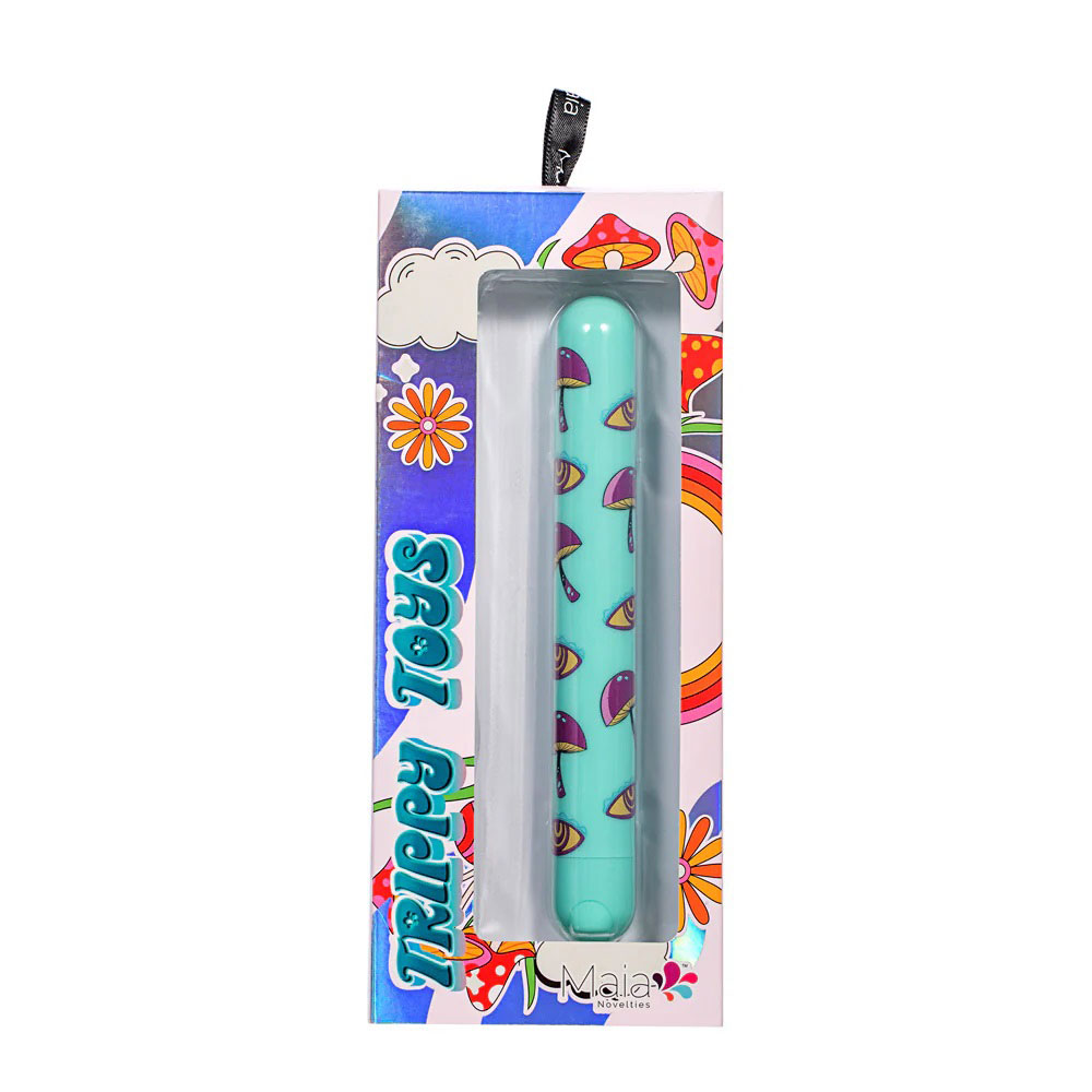 mlEWGHi33DxYTNjh7JiN6buy177og2Fa Lucy Mushroom Pattern Rechargeable X-Long Bullet - Blue - Image 1
