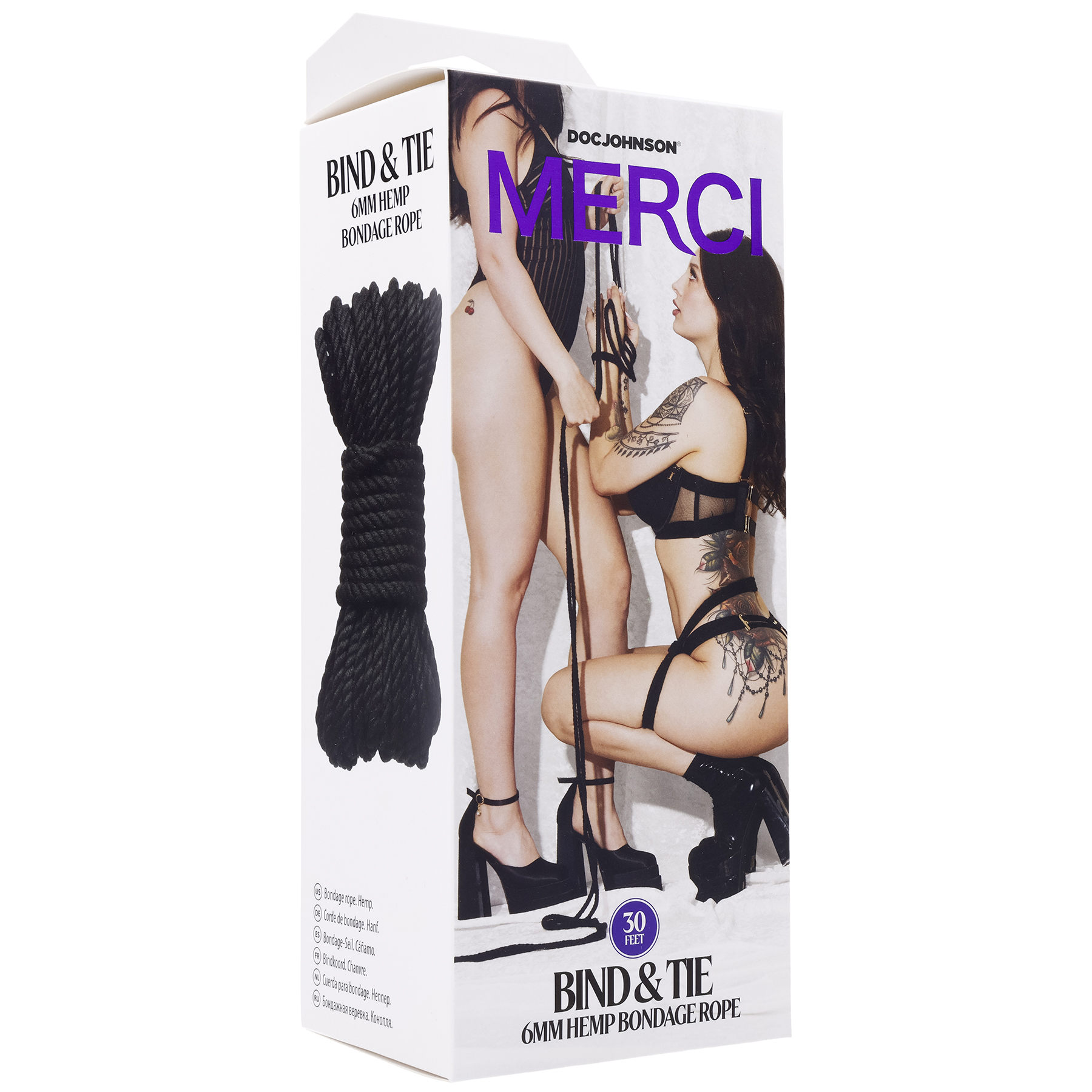mljtZlMdGfPHLPWkuctqdKRQgUUa2dAy Merci - Bind and Tie - 6mm Hemp Bondage Rope - 30 Feet - Black - Image 1