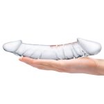 10.5 Inch Girthy Realistic Glass Double Dong - Clear - Image 5