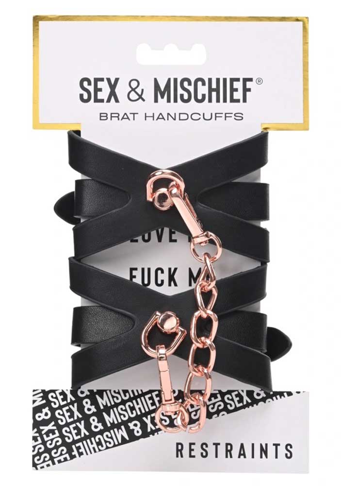 mxBsShi6SWQRbY8e7bsFdKma7obQBRxe Brat Handcuffs - Black / Rose Gold - Image 1