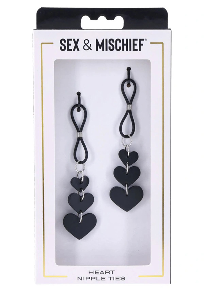 n2RLEVbUHwC6dt4WX1xiFjIldMPaCJbE Heart Nipple Ties - Black - Image 1