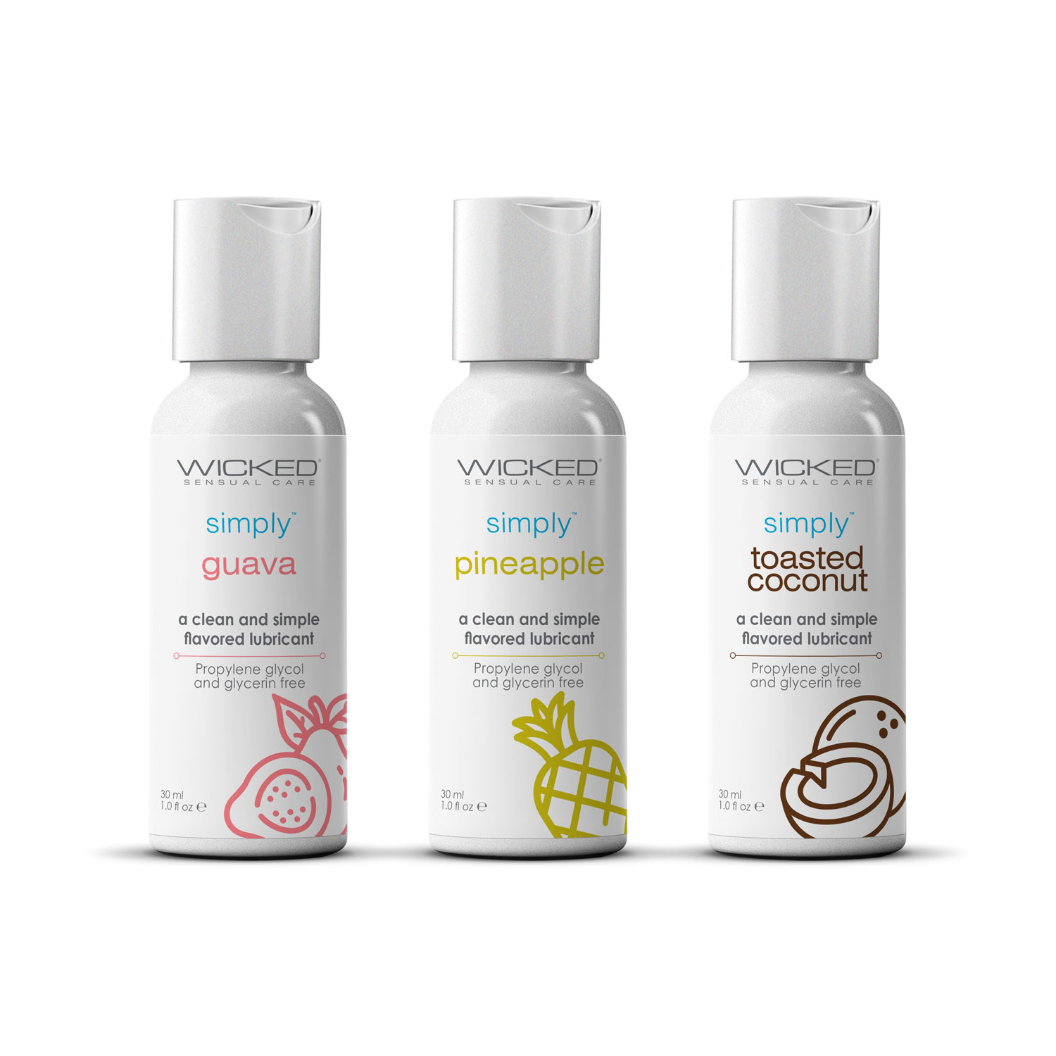 n5ryk8T9zZsAcCMu9gCscQY59MRISBwf Wicked Simply Tropical Trio 1oz Travel Size Flavored Lubes - Image 1