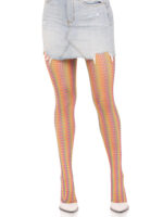 Rainbow Crochet Net Tights - One Size - Multicolor - Image 4