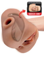 Pdx Plus Double Pounder Vibrating Squeeze Stroker - Brown - Image 3