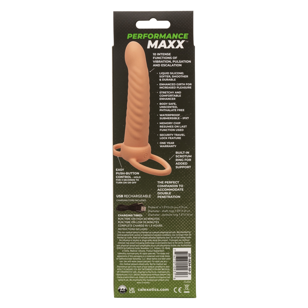 nyqgtsLCSFuimEdIGqHy6ZzU98C8elLQ Performance Maxx Rechargeable Ribbed Dual Penetrator - Ivory - Image 1