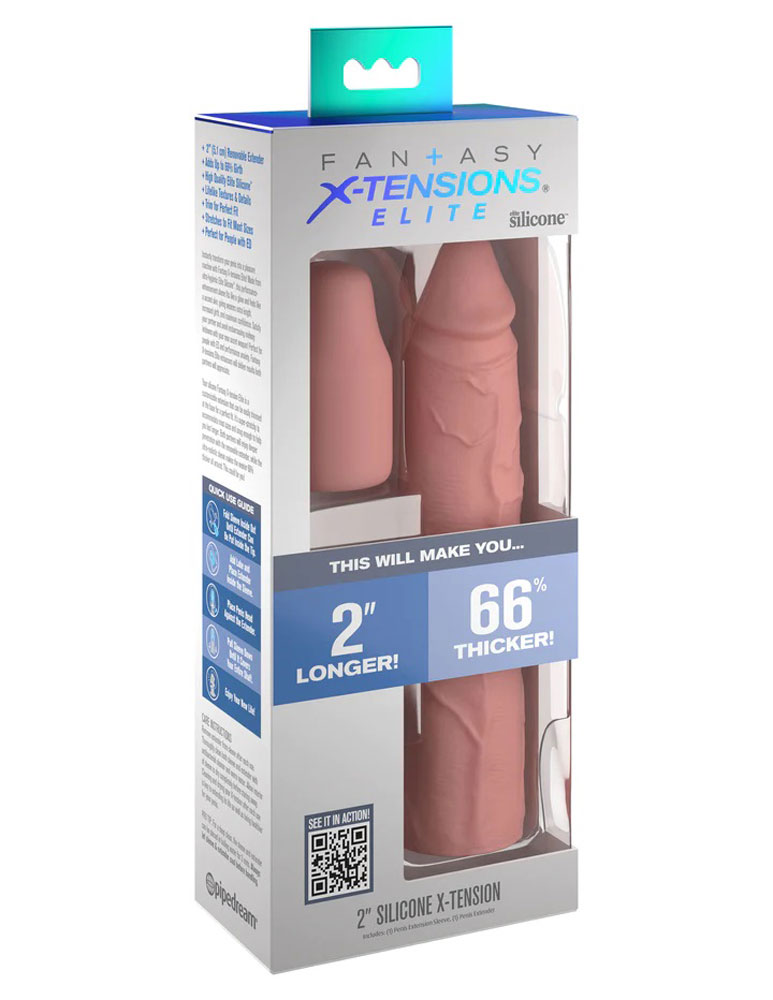 o7ndVx73KEy01DSIx0azPGII55SOugjh Fantasy X-Tensions Elite 8 Inch Sleeve With 2 Inch Plug - Light - Image 1