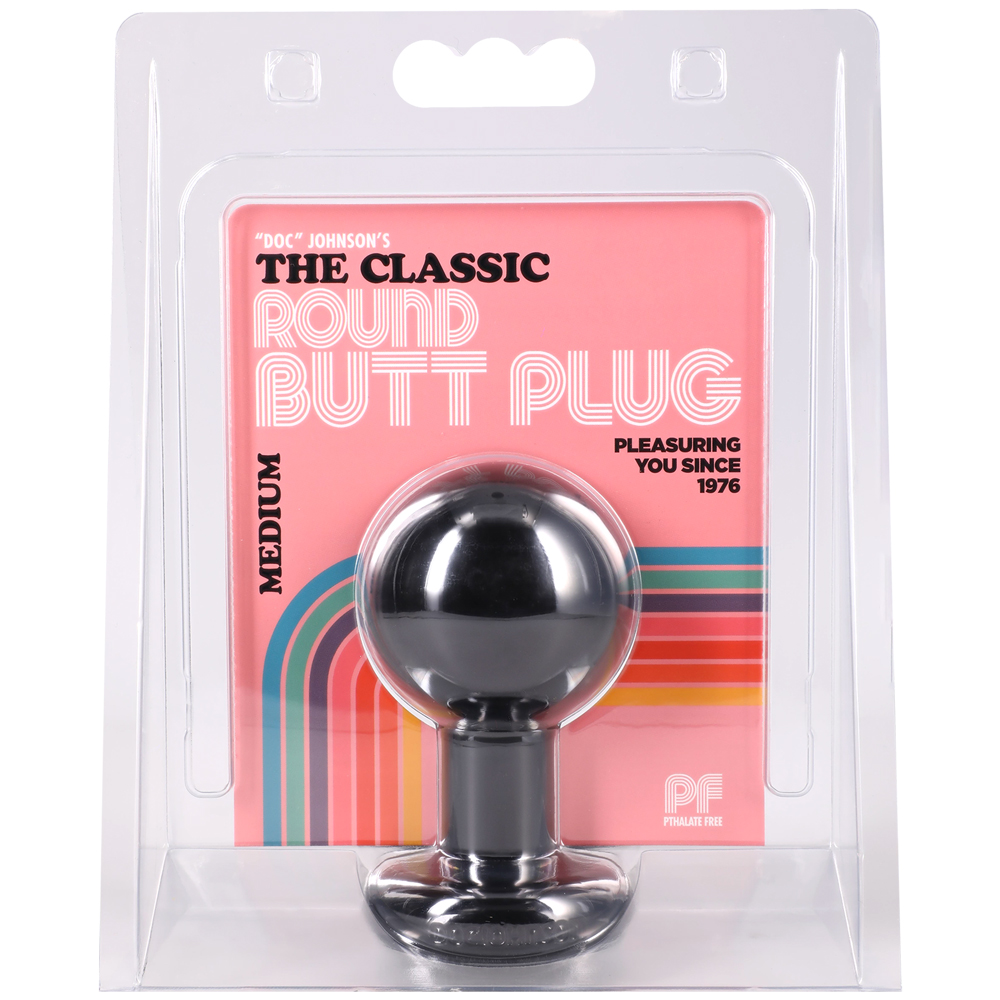 oH8xalyp Round Butt Plug Medium - Black - Image 1