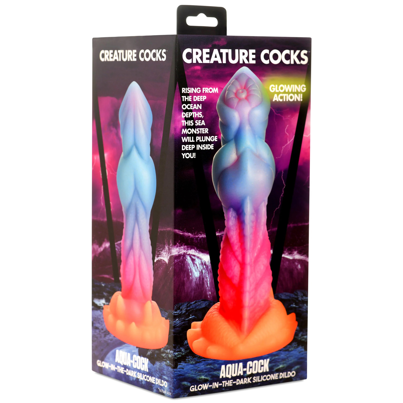 oKE5TzkGDmQykca5A08ovt98KHST6cAz Aqua-Cock Glow-in-the-Dark Silicone Dildo - Image 1