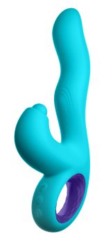 Klio Triple Action Thumping Rabbit Vibrator - Turquoise - Image 4