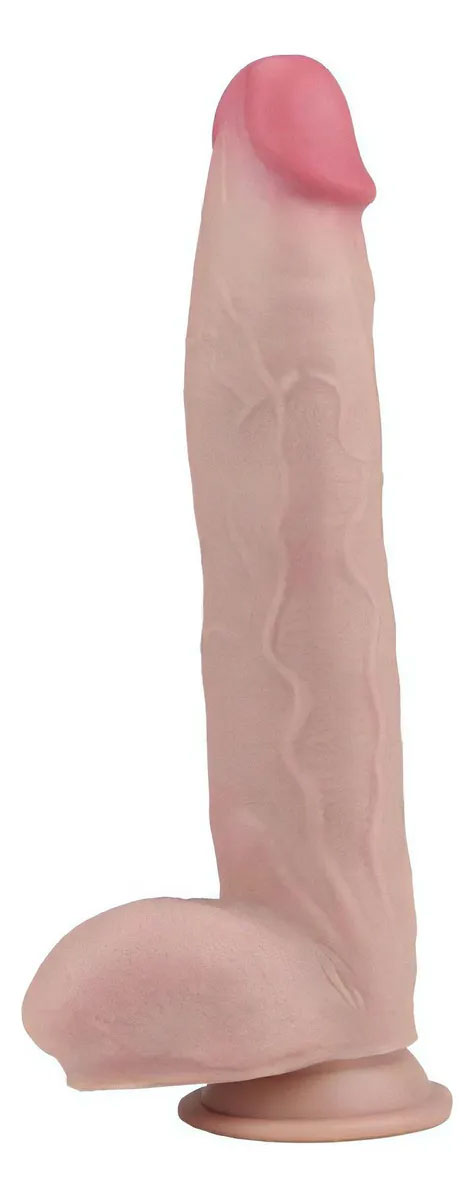 ohFo28bd Real Skin 12” Dual Layer Dildo - Beige - Image 1
