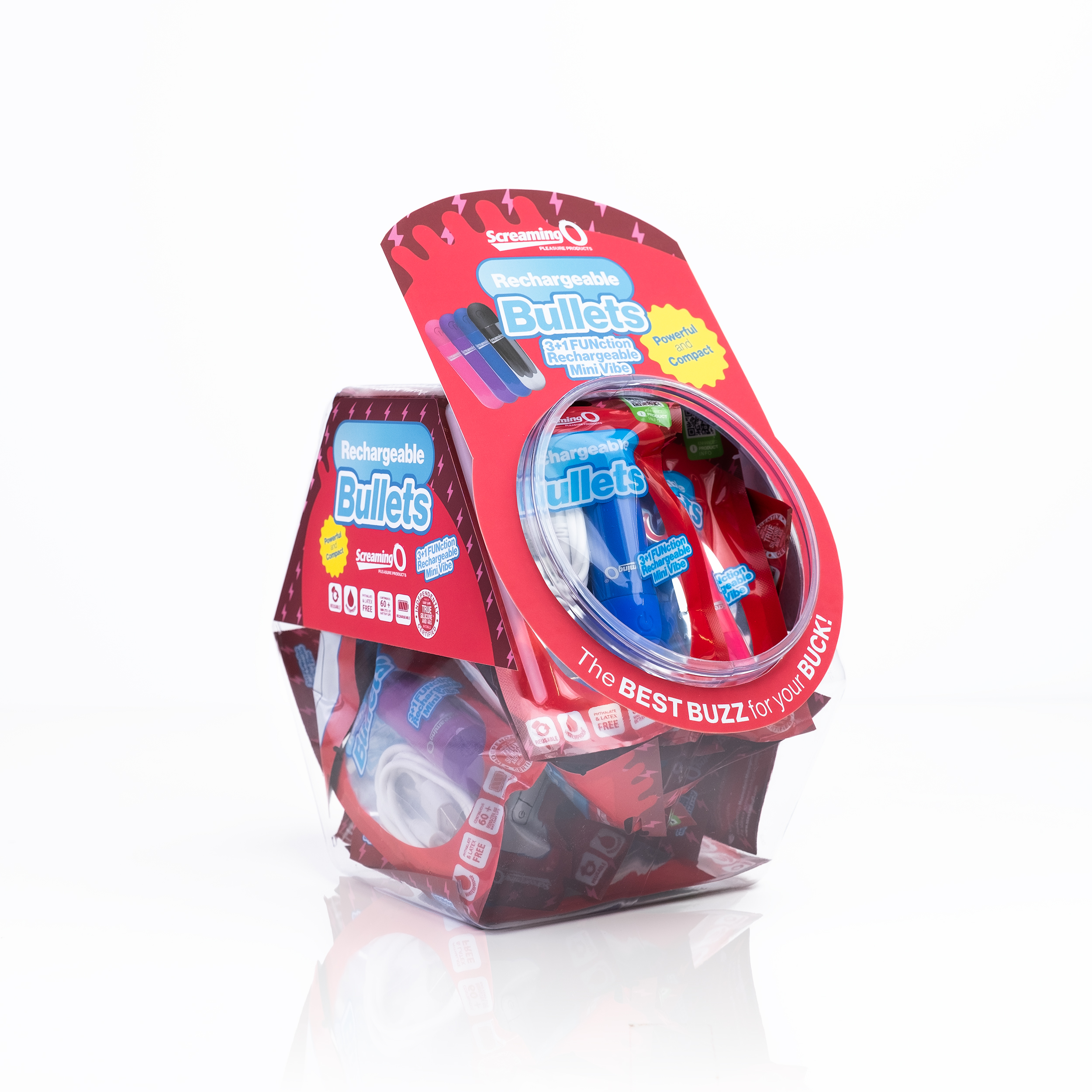 p846787zP0tS2a5V17rJB9vYKO1wfZMs Screaming O Rechargeable Bullets in Candy Bowl - Assorted - Image 1