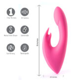 Leah USB Rechargeable Silicone 10-Function Rabbit Vibrator - Pink - Image 6