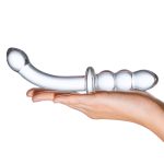 8 Inch Ribbed G-Spot Glass Dildo - Clear - Image 5