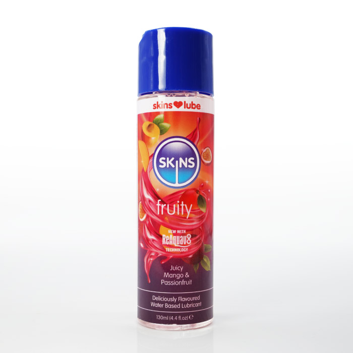 pK3mLHhO Skins Mango and Passion Fruit Water Based Lubricant 4.4oz - Image 1