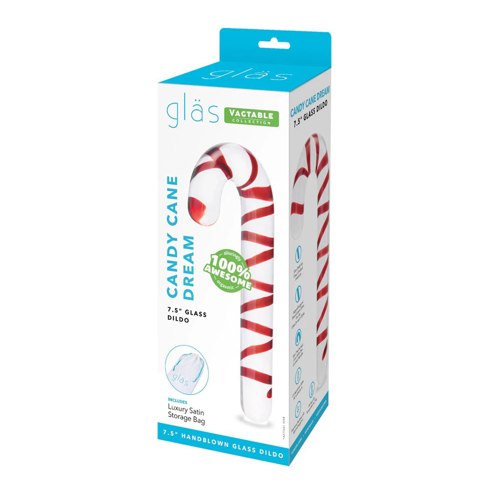 pKNtEcSG Candy Cane Dream 7.5" Glass Dildo - Image 1