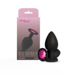 Gemma Pink Gem Black Silicone Plug - Large - Image 4
