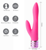 Victoria Crystal Gem Dual Vibrator - Pink - Image 5