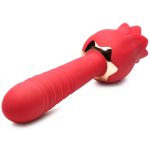 Bloomgasm Racy Rose Thrust and Lick Vibrator - Red - Image 2