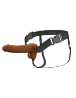 Fantasy X-Tensions Elite 7" Vibrating Hollow Silicone Strap-on - Brown - Image 2
