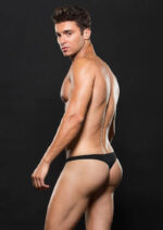 Low Rise Microfiber Zip Thong - Large/xlarge - Black - Image 2