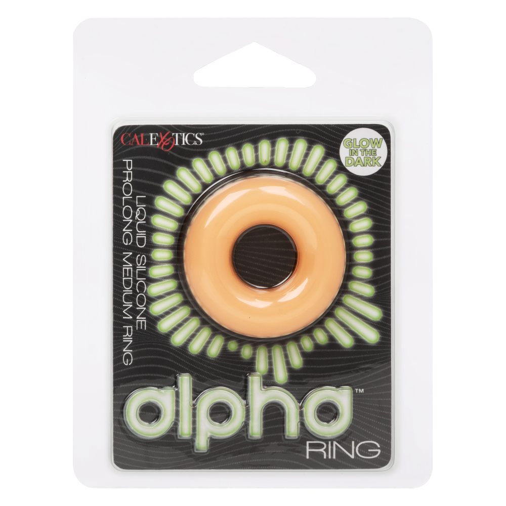 qf6A2c06TBiIsWrkkVa2wTWN7zYvd1l6 Alpha Glow-in-the-Dark Liquid Silicone Prolong Medium Ring - Orange - Image 1