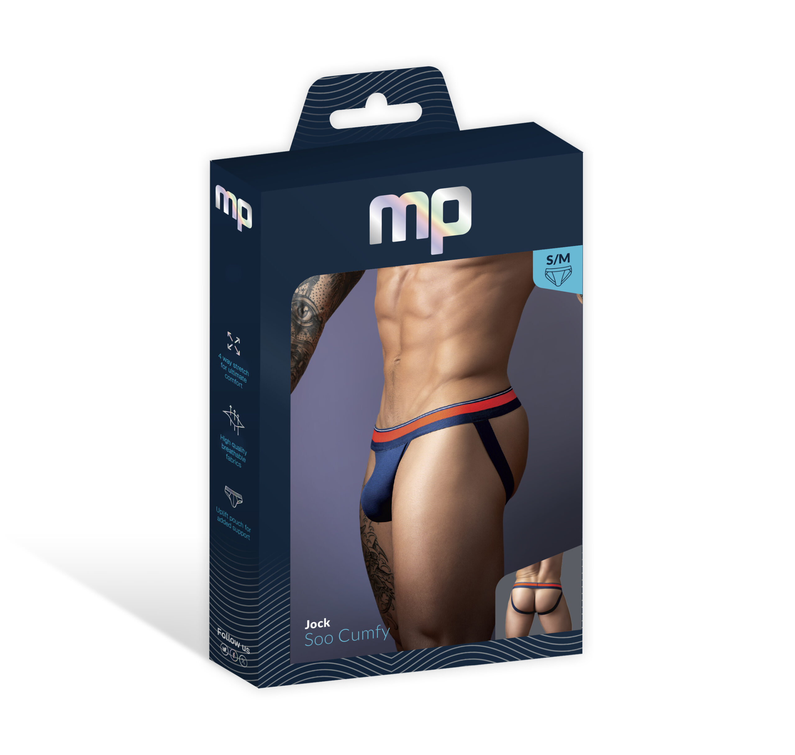 qrRxZnJC Soo Cumfy Jock Small Medium Navy - Image 1