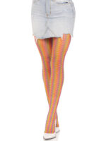Rainbow Crochet Net Tights - One Size - Multicolor - Image 6