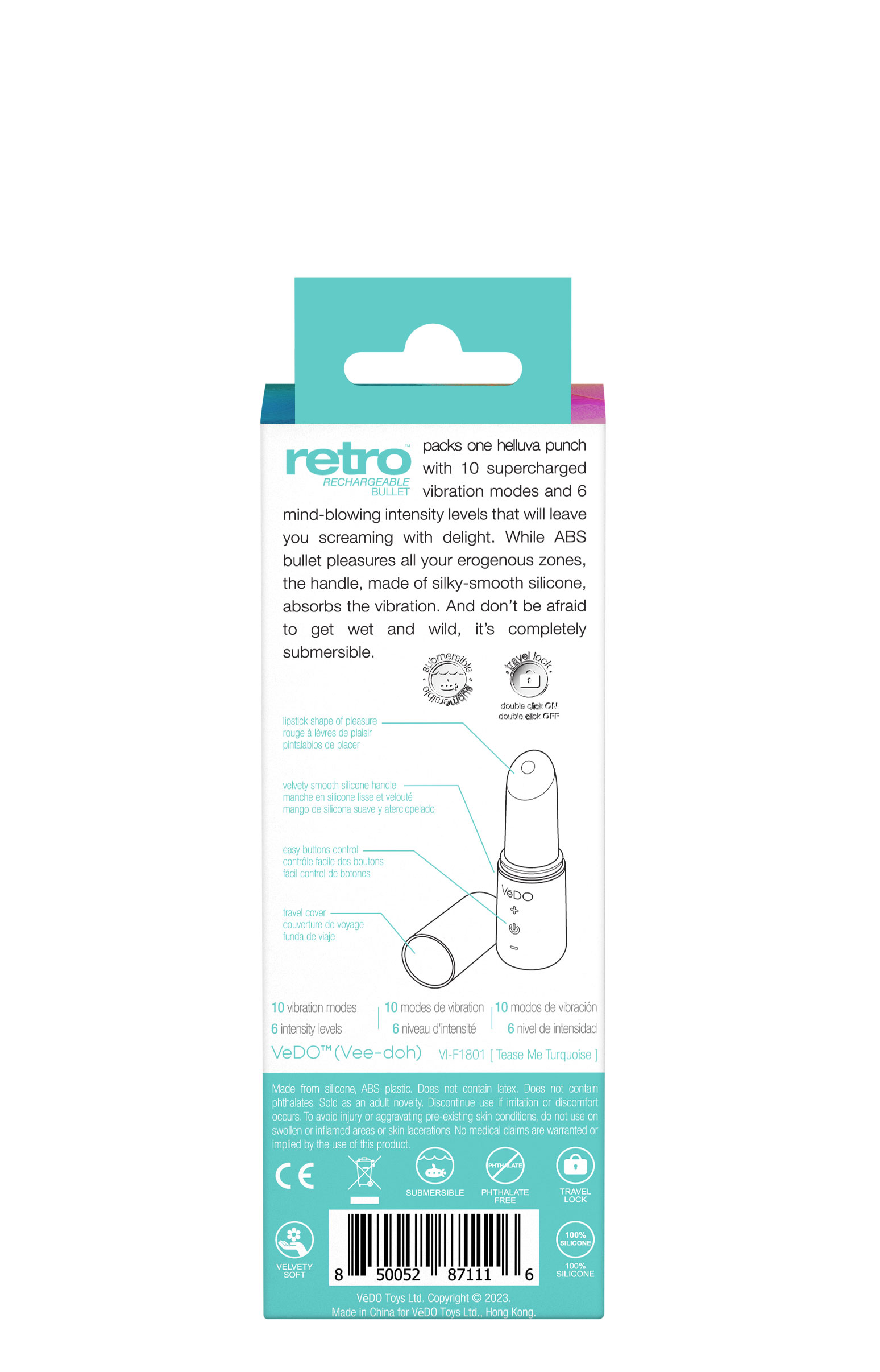r5pWeZfecDYlzbE3LXstVRhHcawSbk7U Retro Rechargeable Bullet - Turquoise - Image 1