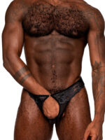 Sassy Lace - Open Ring Thong - Large/x-Large - Black - Image 2
