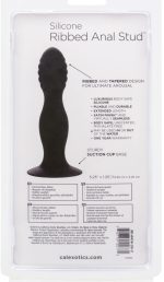 Silicone Ribbed Anal Stud - Black - Image 2