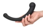 10x Vibra-Crescent Silicone Dual Ended Dildo - Black - Image 6